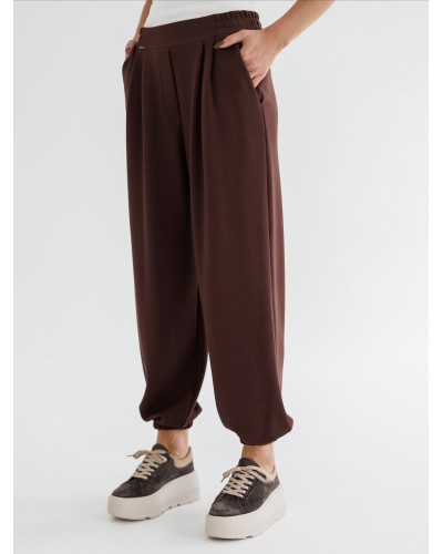 Spodnie materiałowe By o la la...! czekoladowe