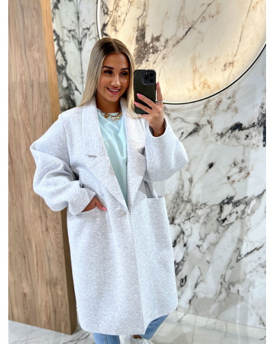 Płaszcz dresowy By o la la...! szary melanż