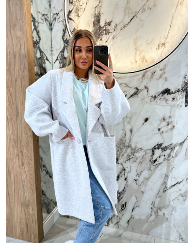 Płaszcz dresowy By o la la...! szary melanż