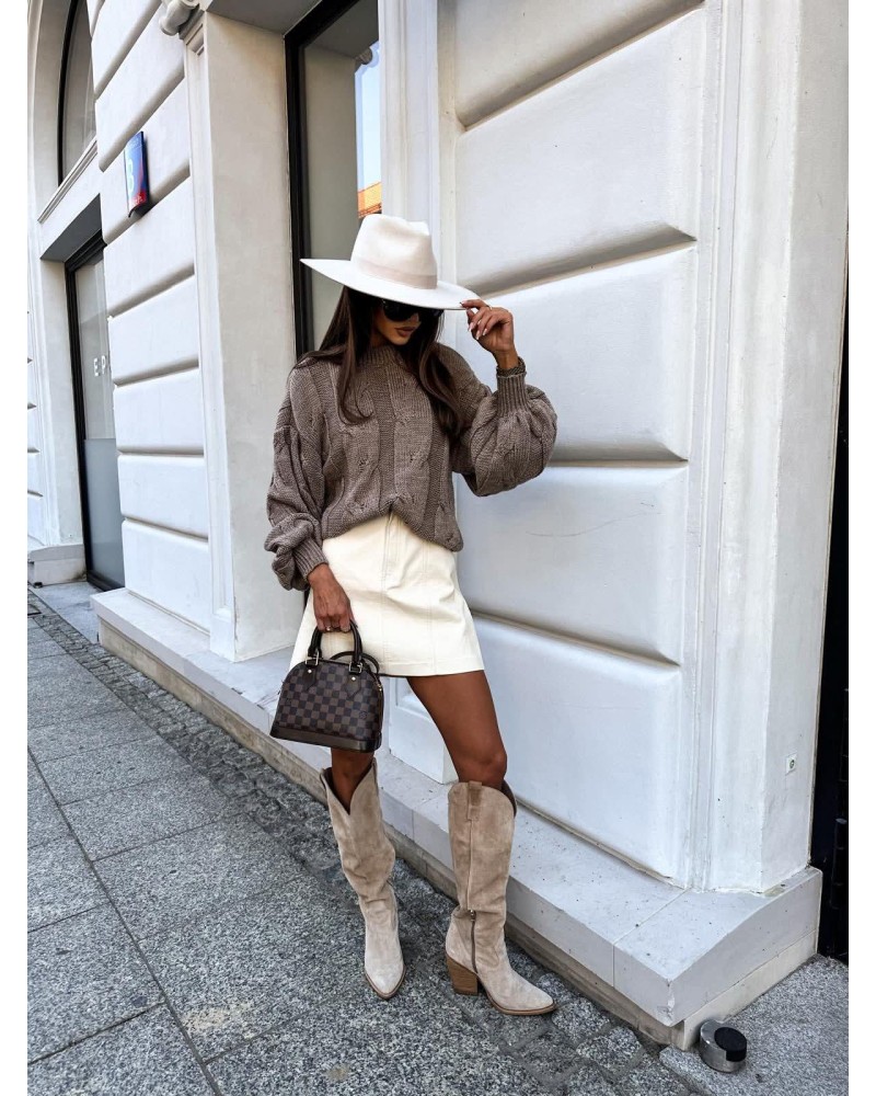 Sweter Aura czekoladowy melanż Sweter Aura czekoladowy melanż