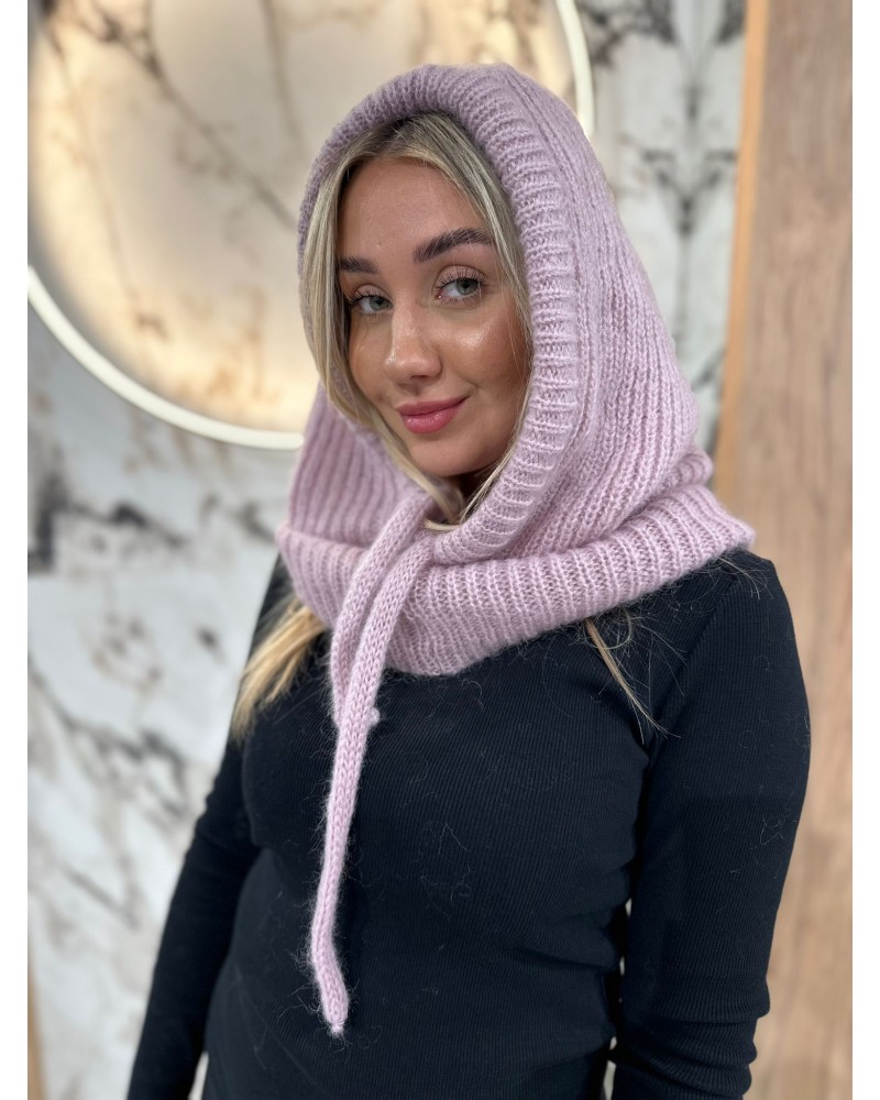 Balaclava moherowa By o la la...! pudrowy róż Balaclava moherowa By o la la...! pudrowy róż