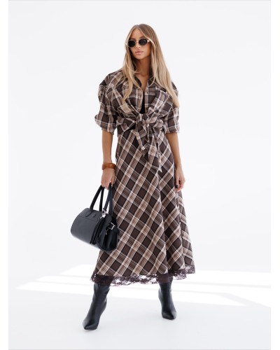 Spódnica maxi w kratę By o la la...! chocomus