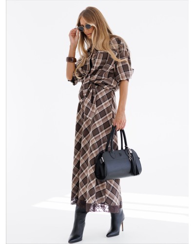 Spódnica maxi w kratę By o la la...! chocomus