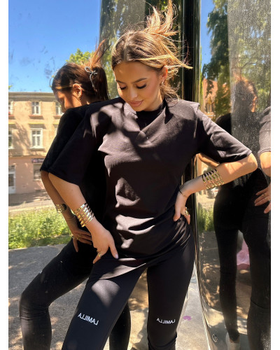 T-shirt asymetryczny La Milla czarny