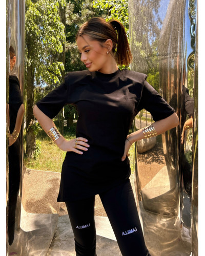 T-shirt asymetryczny La Milla czarny