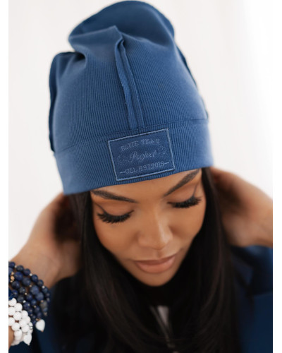 Czapka prążkowana z przeszyciem By o la la...! denim