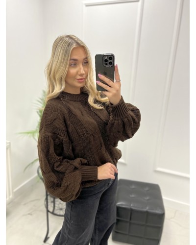 Sweter Aura czekoladowy