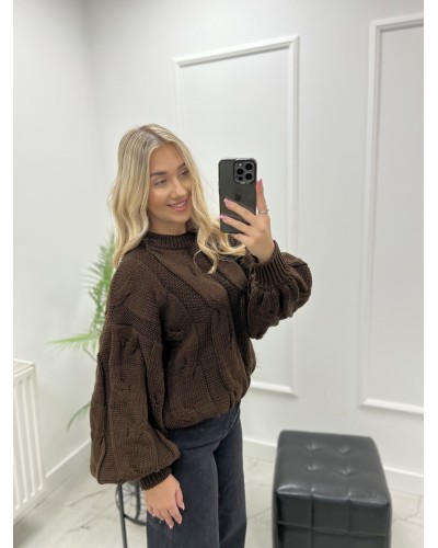 Sweter Aura czekoladowy