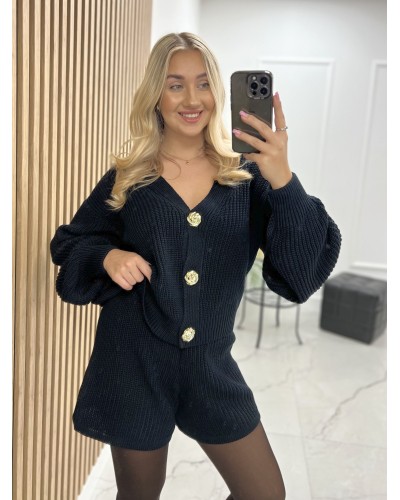 Komplet sweter plus spodenki La Milla czarny
