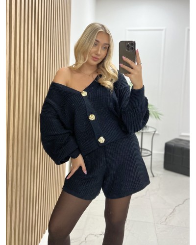 Komplet sweter plus spodenki La Milla czarny