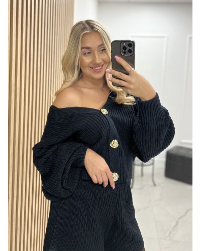 Komplet sweter plus spodenki La Milla czarny
