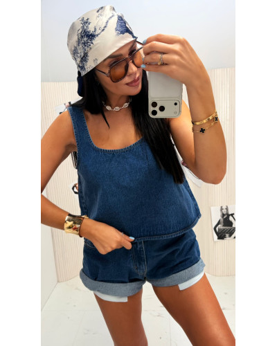 Top jeansowy La Milla granatowy