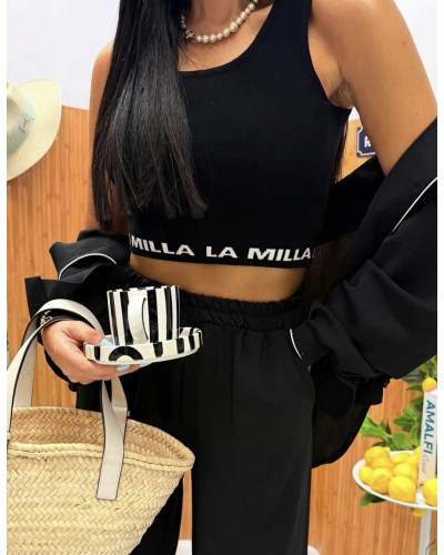 Top krótki La Milla czarny