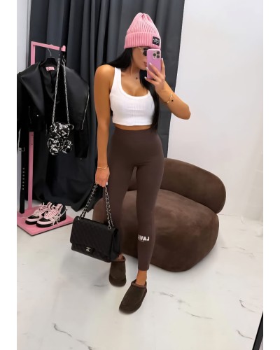 Legginsy LOGO La Milla czekoladowe