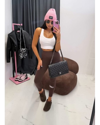 Legginsy LOGO La Milla czekoladowe