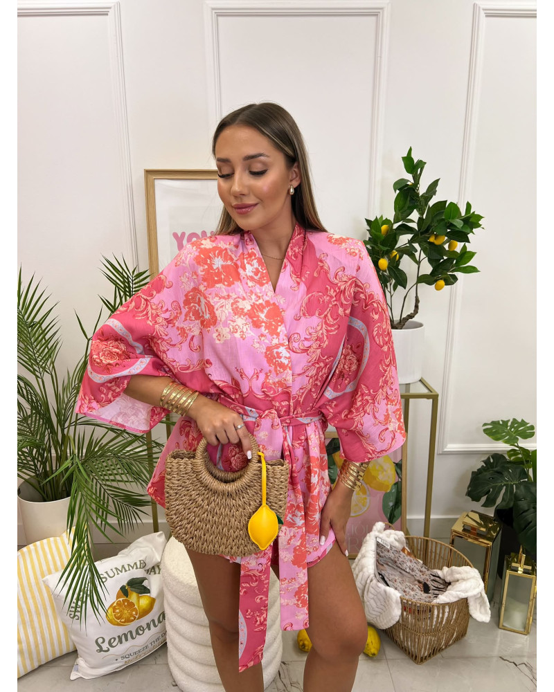 Komplet Pink Royale z kimono La Milla różowy