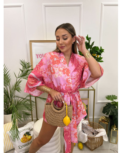 Komplet Pink Royale z kimono La Milla różowy