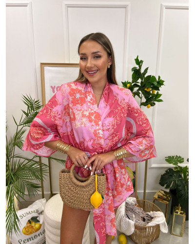 Komplet Pink Royale z kimono La Milla różowy