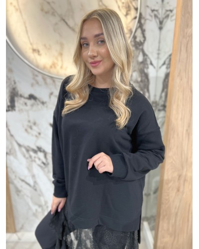 Bluza z dłuższym tyłem By o la la...! czarna