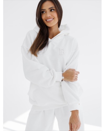Bluza z kapturem By o la la...! śmietankowa