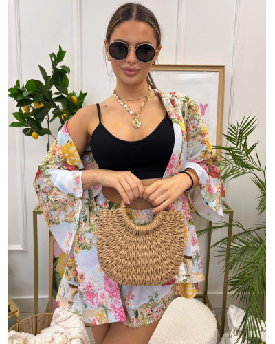 Komplet Santorini z kimono La Milla błękitny