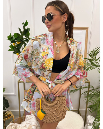Komplet Santorini z kimono La Milla błękitny
