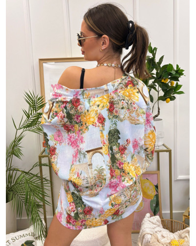 Komplet Santorini z kimono La Milla błękitny
