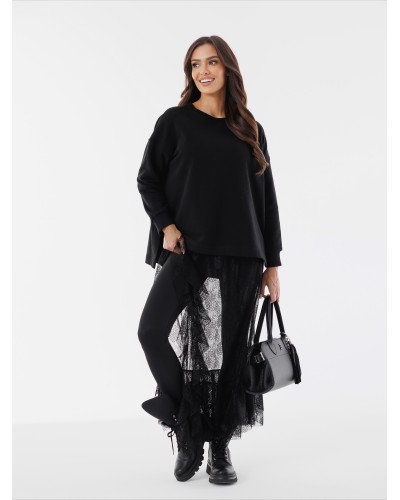 Koronkowa spódnica z falbanką By o la la...! czarna