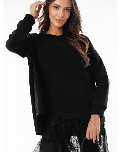 Bluza z dłuższym tyłem By o la la...! czarna