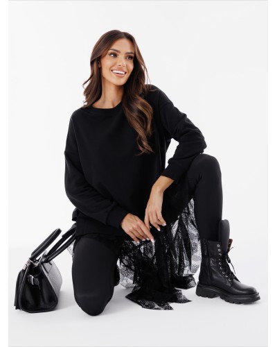 Bluza z dłuższym tyłem By o la la...! czarna