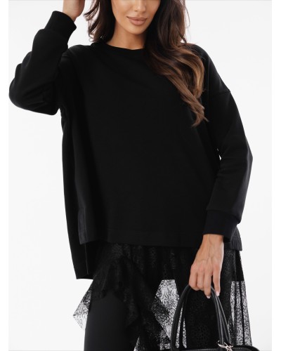 Bluza z dłuższym tyłem By o la la...! czarna