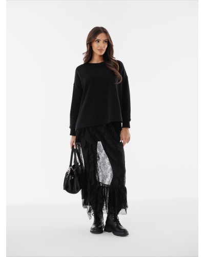 Bluza z dłuższym tyłem By o la la...! czarna