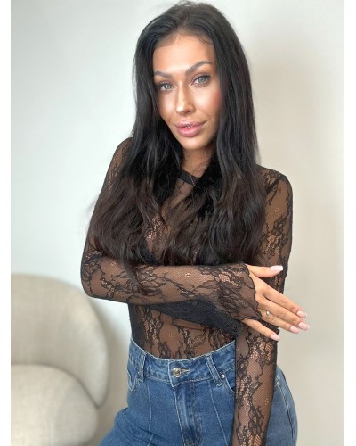 Koronkowa bluzka LADY DRAMA czarna