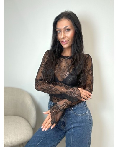 Koronkowa bluzka LADY DRAMA czarna