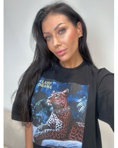 T-shirt gepard LADY DRAMA czarny
