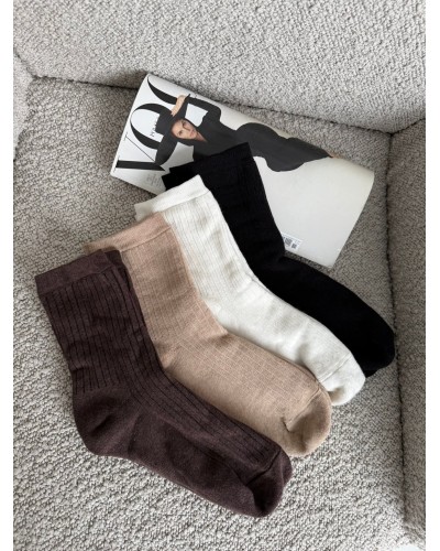 Skarpetki prążkowane Sweet Lace śmietankowe