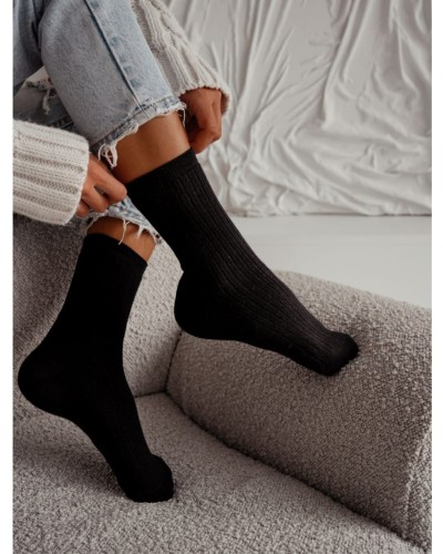 Skarpetki prążkowane Sweet Lace czarne