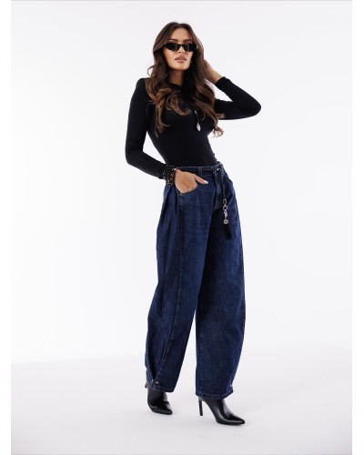 Spodnie jeansowe z zakładkami By o la la...!