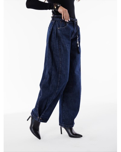 Spodnie jeansowe z zakładkami By o la la...!