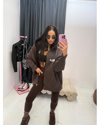 Bluza rozpinana z kapturem La Milla czekoladowa