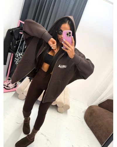 Bluza rozpinana z kapturem La Milla czekoladowa