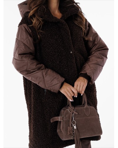 Kurtka baranek z pikowanymi rękawami By o la la...! chocomus