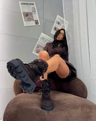 Workery z różą La Milla czekoladowe