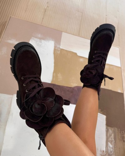 Workery z różą La Milla czekoladowe