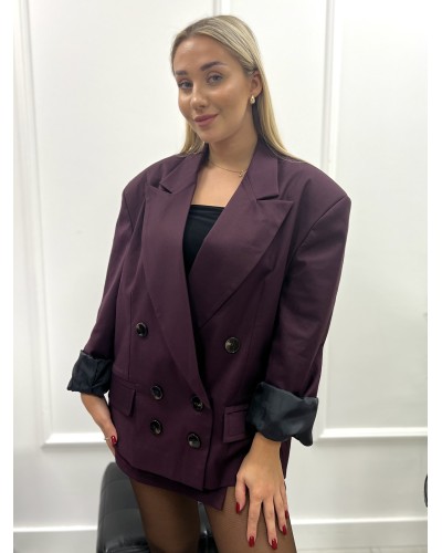 Marynarka materiałowa La Milla śliwkowa