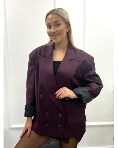 Marynarka materiałowa La Milla śliwkowa