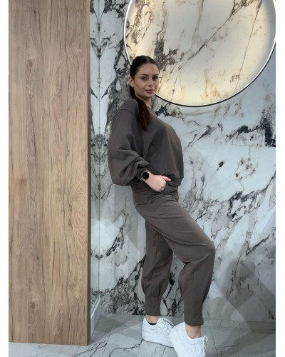 Bluza z bufiastym rękawem By o la la...! kakao