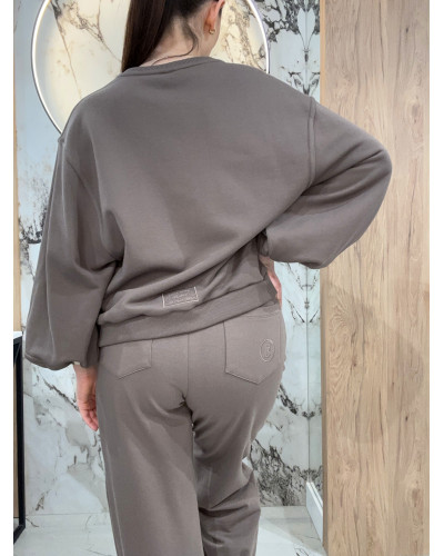 Bluza z bufiastym rękawem By o la la...! kakao