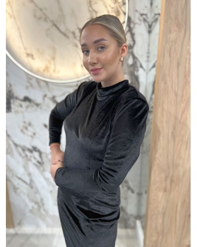 Sukienka welurowa Gloria By o la la...! czarna