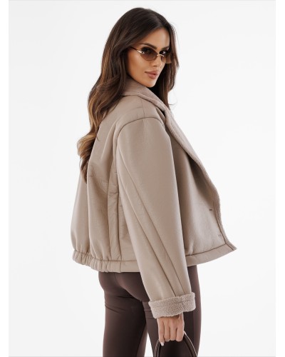 Kożuch z ekoskóry By o la la...! beżowy